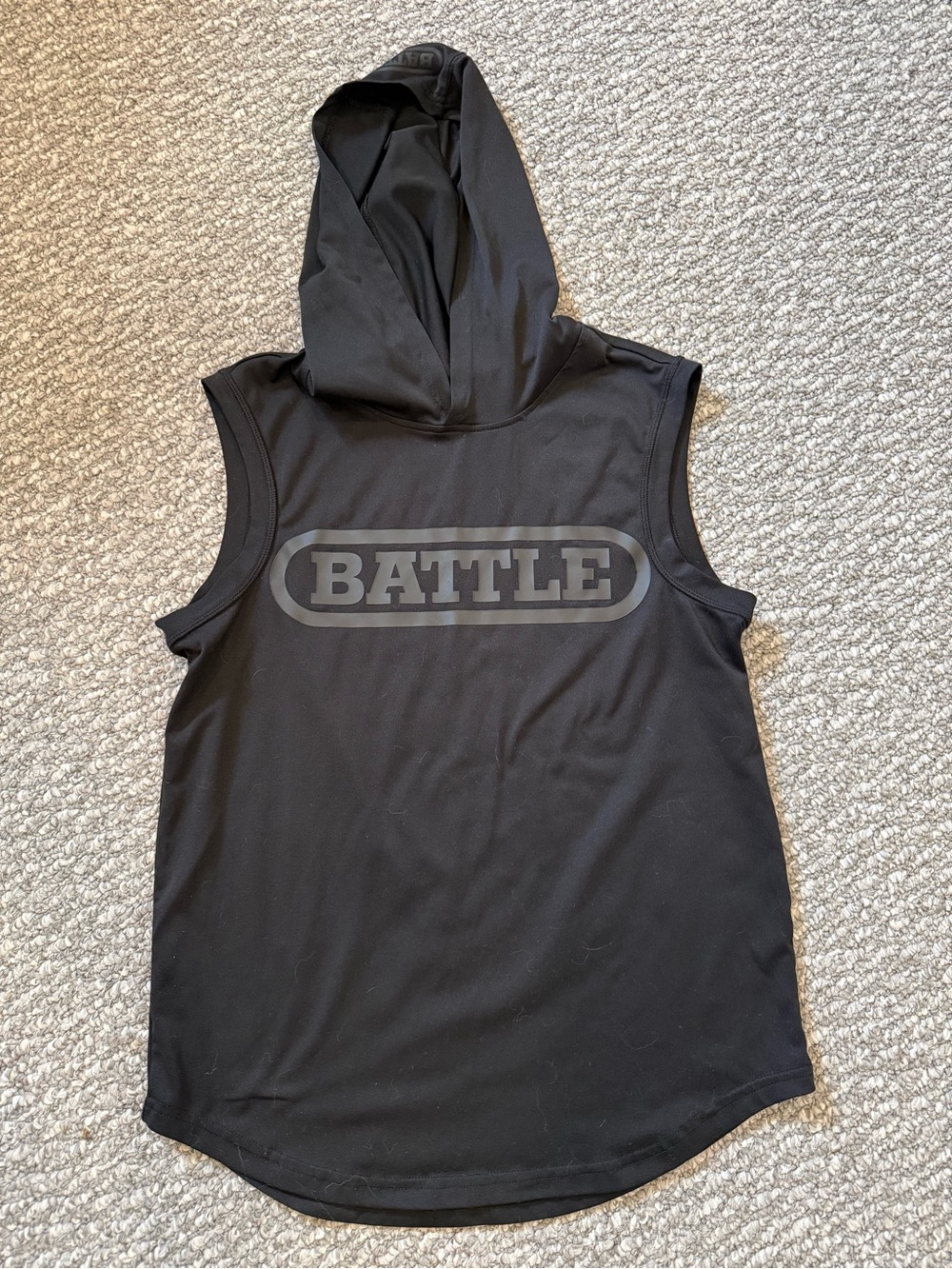 Men's Black Sleeveless Hoodie Tank